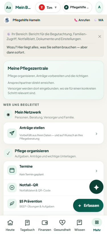 PflegePur Zuhause – Pflegezentrale